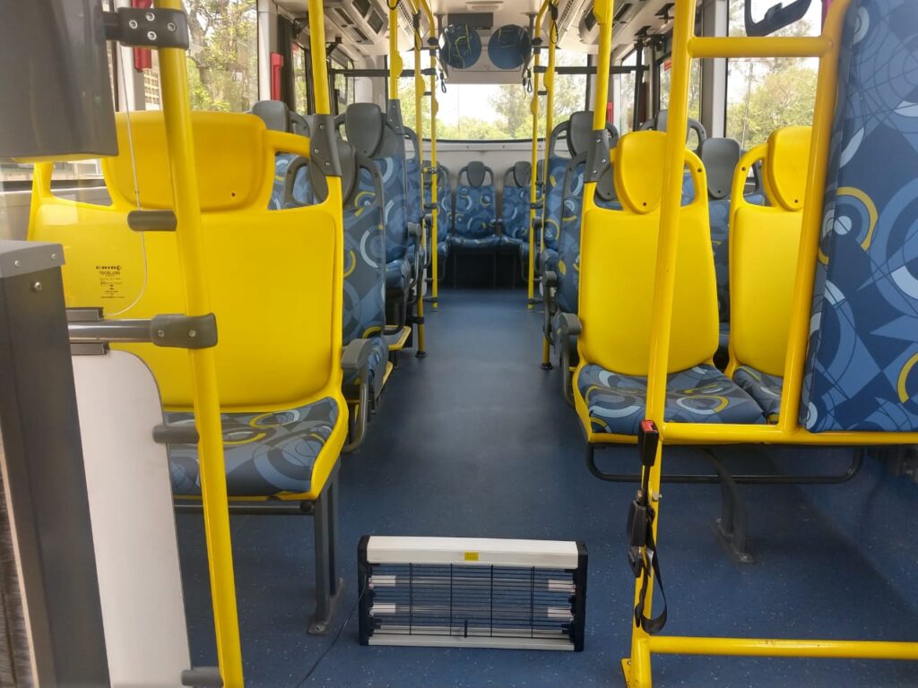 Ônibus do BRT são higienizados com tecnologia ultravioleta